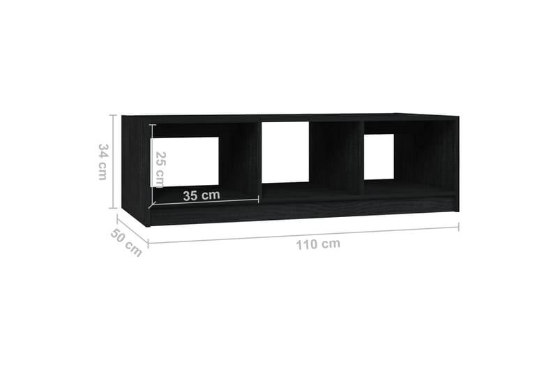 Soffbord svart 110x50x34 cm massiv furu - Svart - Möbler - Bord