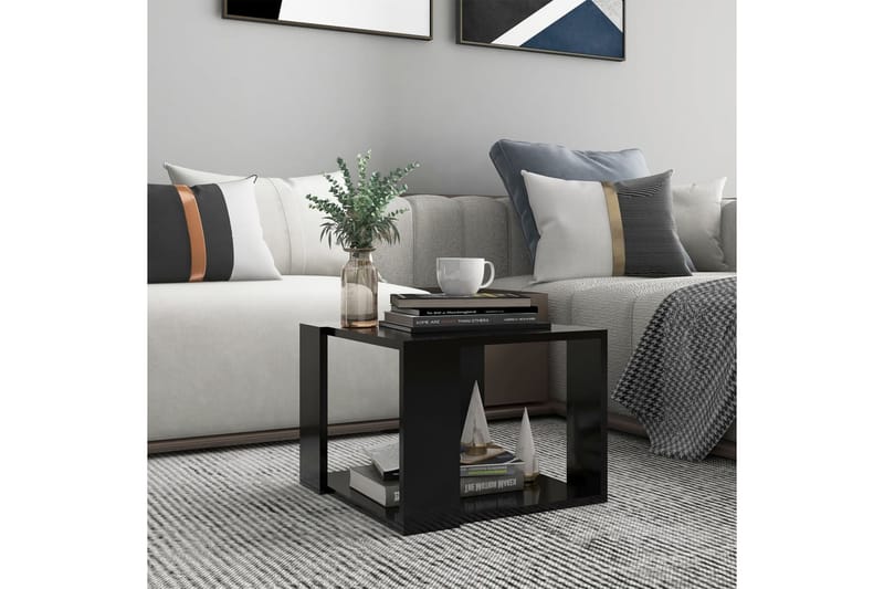 Soffbord svart 40x40x30 cm spånskiva - Svart - Möbler - Bord