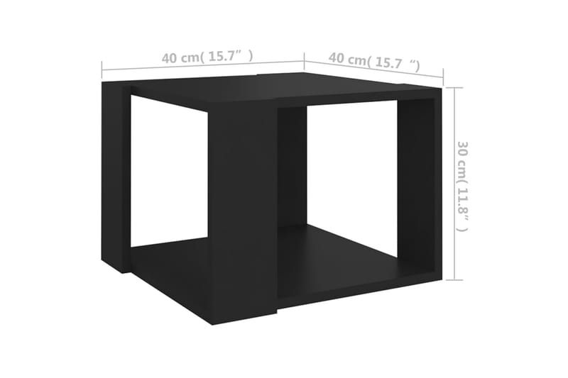 Soffbord svart 40x40x30 cm spånskiva - Svart - Möbler - Bord