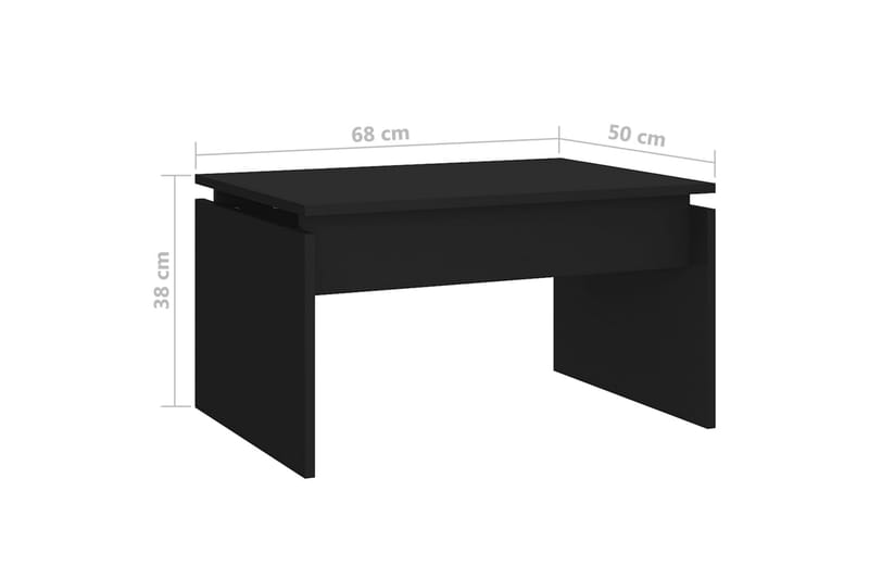 Soffbord svart 68x50x38 cm spånskiva - Svart - Soffbord - Bord