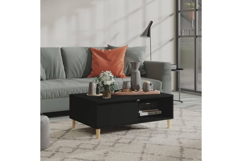 Soffbord svart 90x60x35 cm spånskiva - Svart - Möbler - Bord