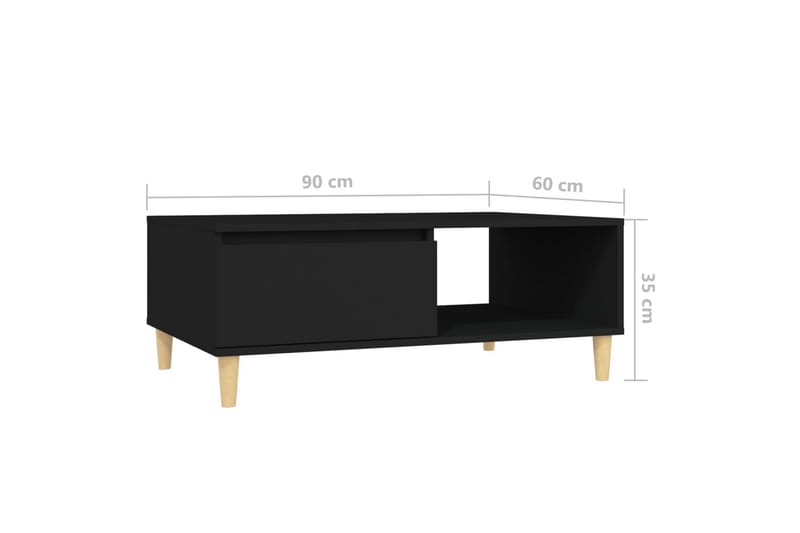 Soffbord svart 90x60x35 cm spånskiva - Svart - Möbler - Bord