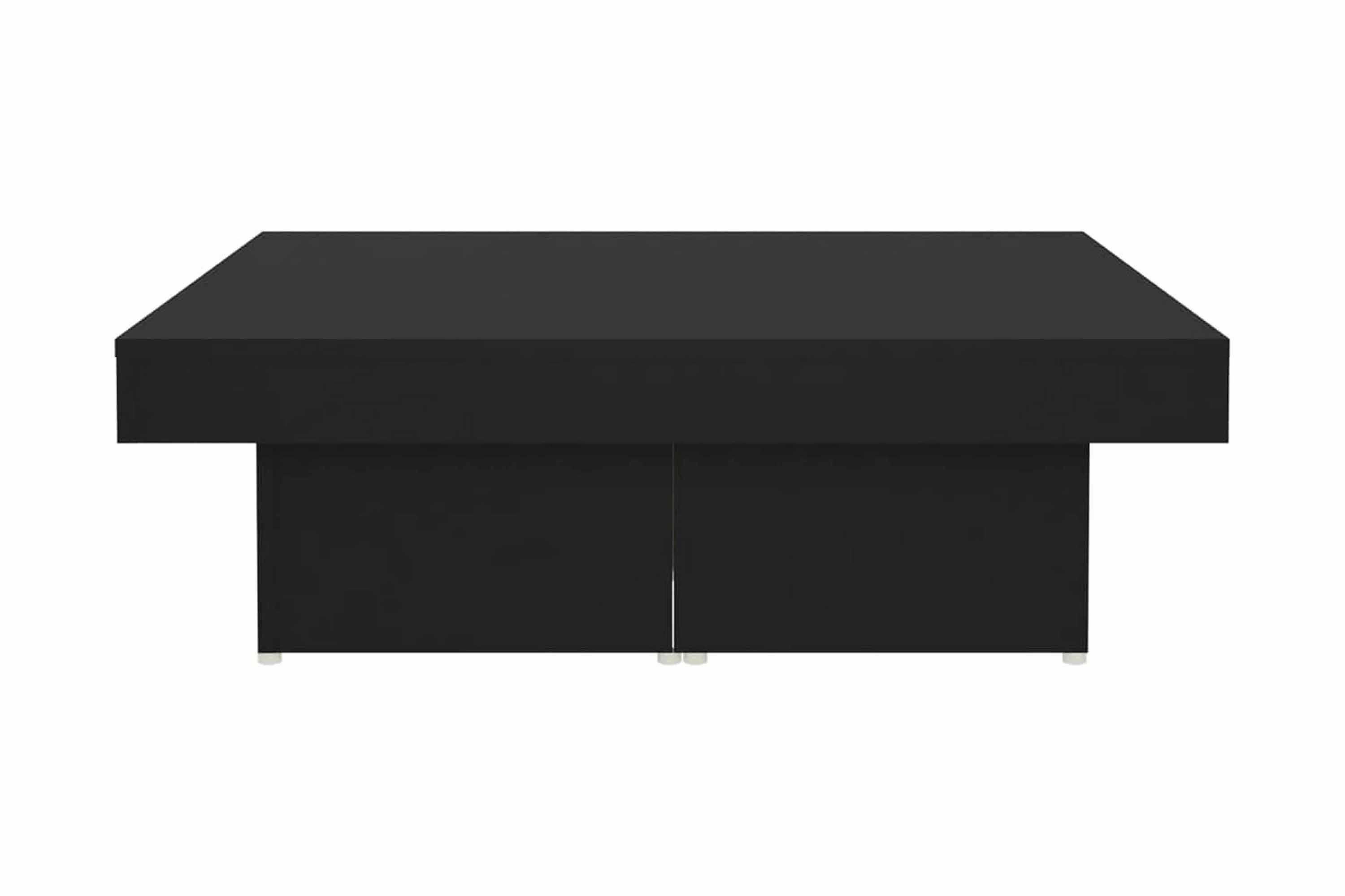 Soffbord svart 90x90x28 cm spånskiva – Svart