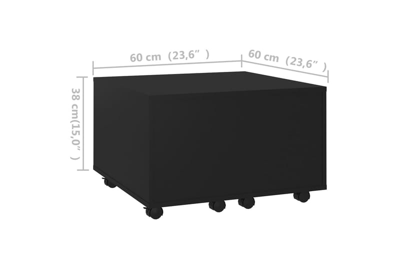 Soffbord svart högglans 60x60x38 cm spånskiva - Svart - Möbler - Bord