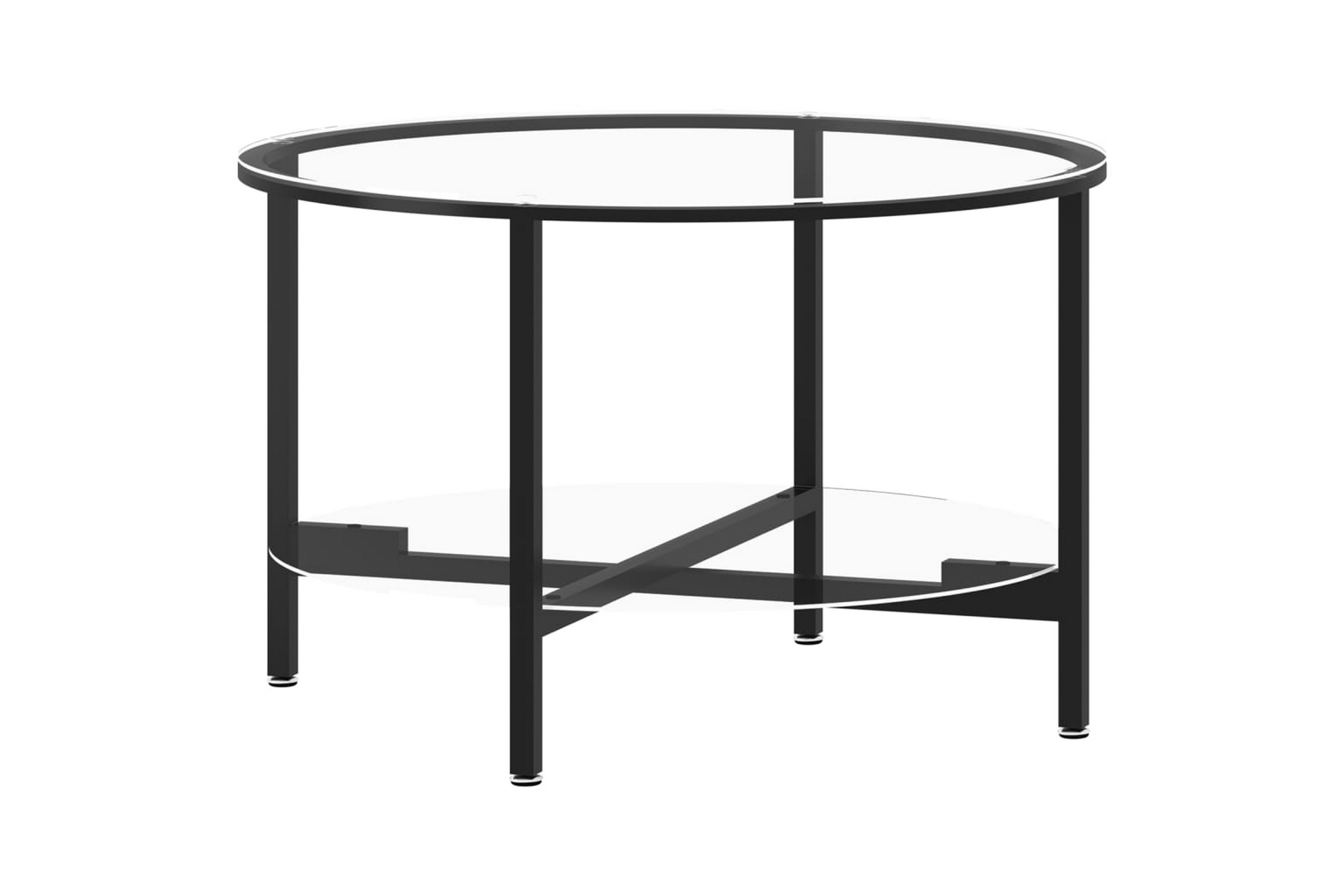 Soffbord svart och transparent 70 cm härdat glas – Svart