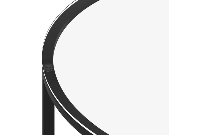 Soffbord svart och vit marmor 70 cm härdat glas - Svart - Möbler - Bord