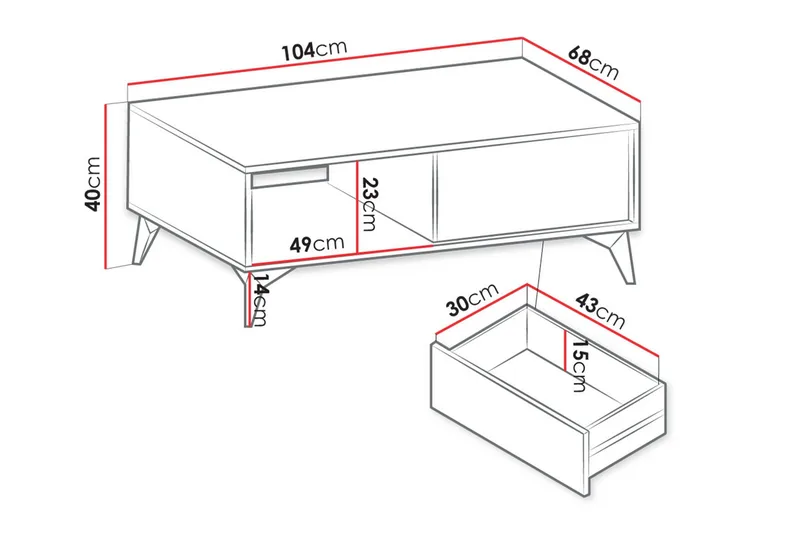 Soffbord - Svart|Ek - Möbler - Bord