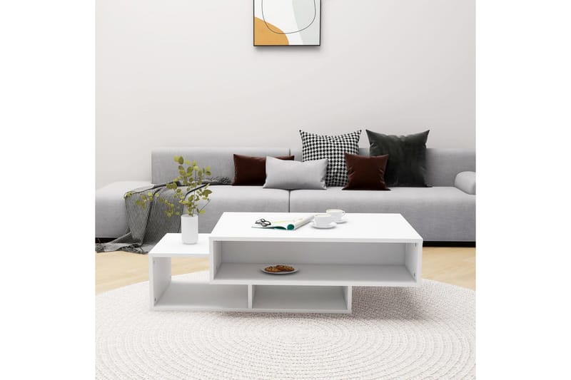 Soffbord vit 105x55x32 cm spånskiva - Vit - Möbler - Bord
