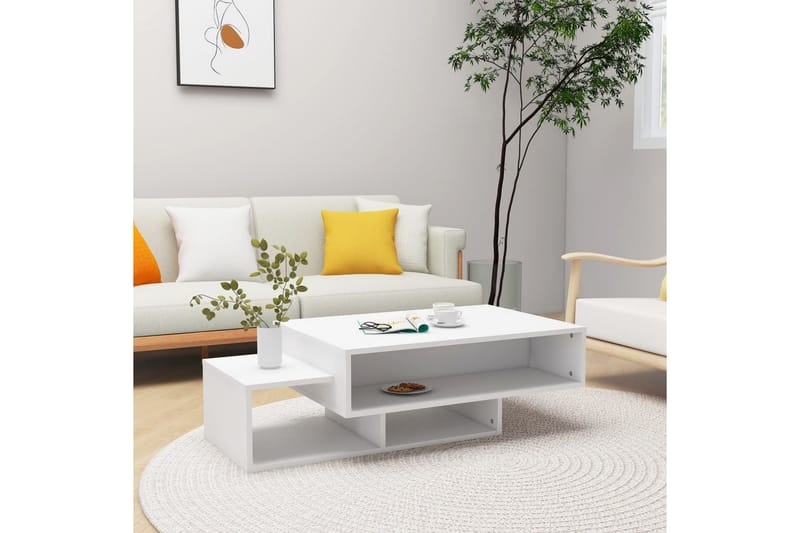 Soffbord vit 105x55x32 cm spånskiva - Vit - Möbler - Bord