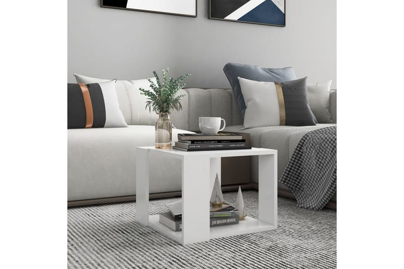 Soffbord vit 40x40x30 cm spånskiva - Vit - Möbler - Bord