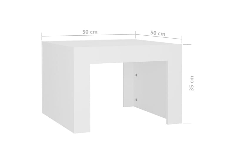 Soffbord vit 50x50x35 cm spånskiva - Vit - Möbler - Bord
