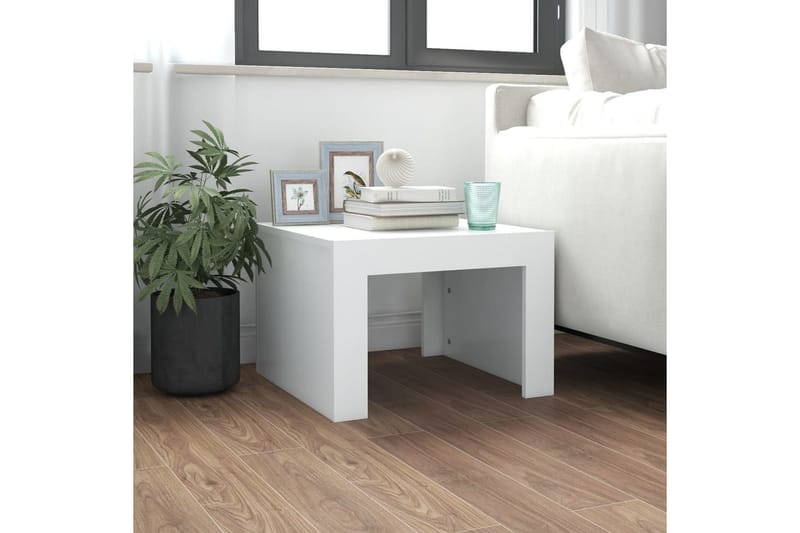 Soffbord vit 50x50x35 cm spånskiva - Vit - Möbler - Bord