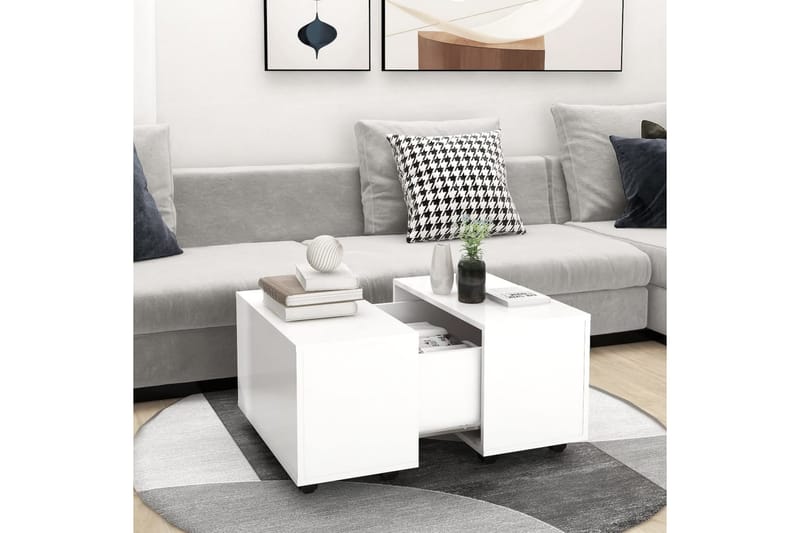 Soffbord vit 60x60x38 cm spånskiva - Vit - Möbler - Bord
