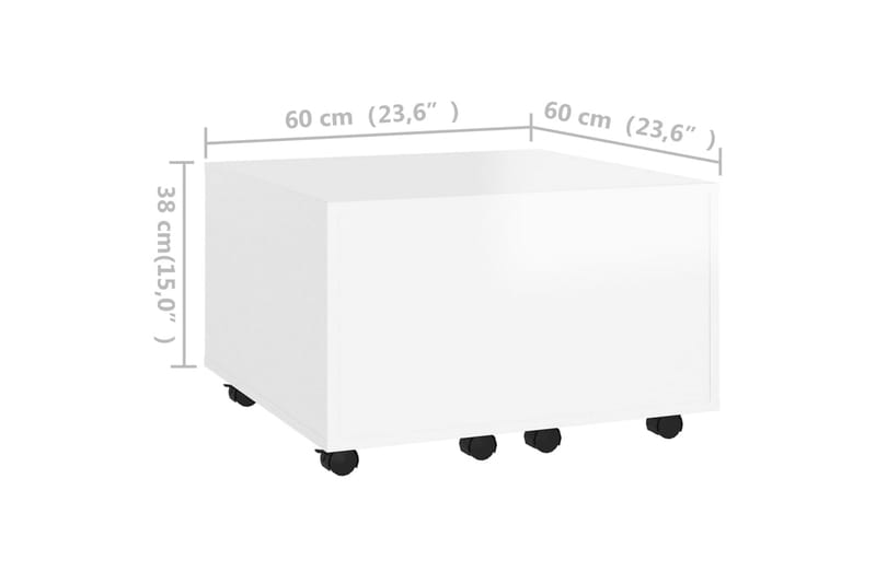 Soffbord vit 60x60x38 cm spånskiva - Vit - Möbler - Bord