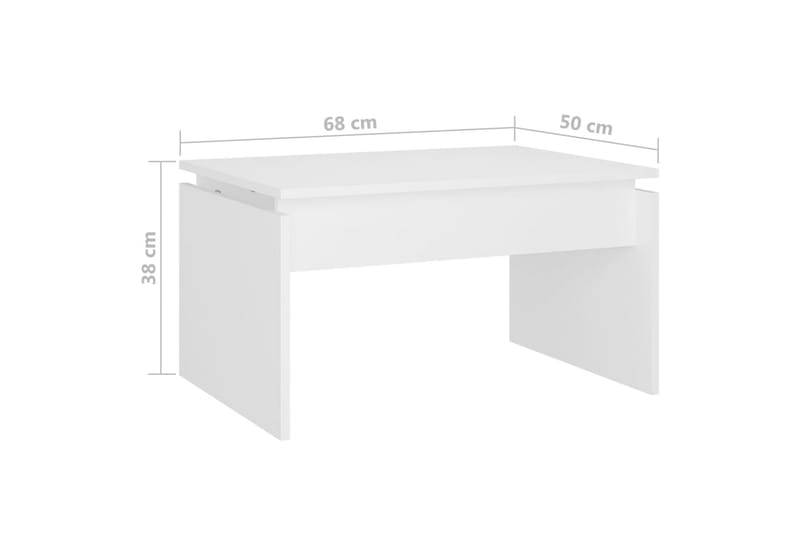 Soffbord vit 68x50x38 cm spånskiva - Vit - Soffbord - Bord