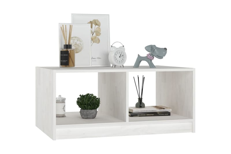 Soffbord vit 75x50x33,5 cm massiv furu - Vit - Möbler - Bord