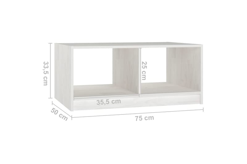 Soffbord vit 75x50x33,5 cm massiv furu - Vit - Möbler - Bord