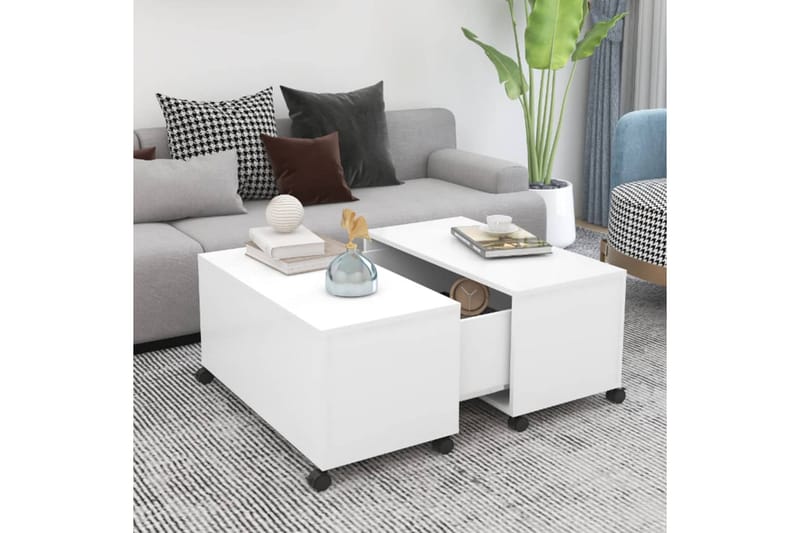 Soffbord vit 75x75x38 cm spånskiva - Vit - Möbler - Bord