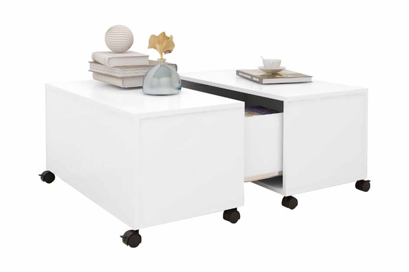 Soffbord vit 75x75x38 cm spånskiva - Vit - Möbler - Bord