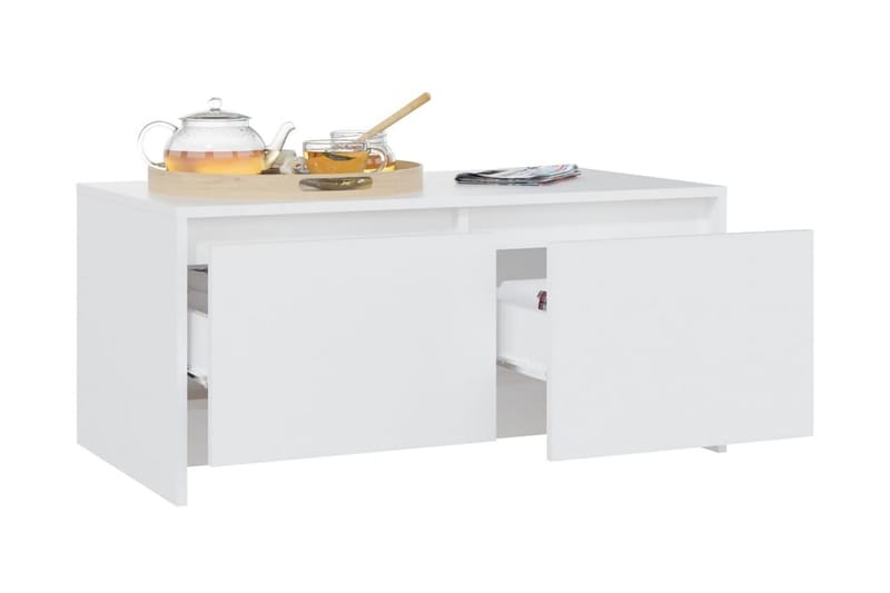 Soffbord vit 90x50x41,5 cm spånskiva - Vit - Möbler - Bord