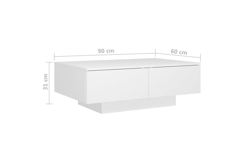 Soffbord Vit 90x60x31 cm spånskiva - Vit - Soffbord - Bord