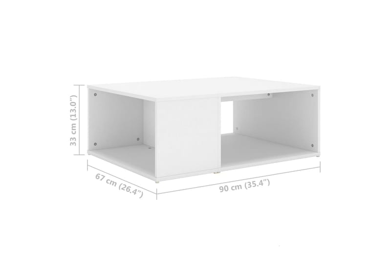 Soffbord vit 90x67x33 cm spånskiva - Vit - Möbler - Bord