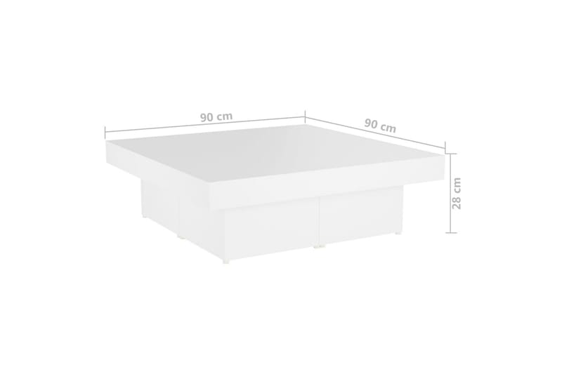 Soffbord vit 90x90x28 cm spånskiva - Vit - Soffbord - Bord