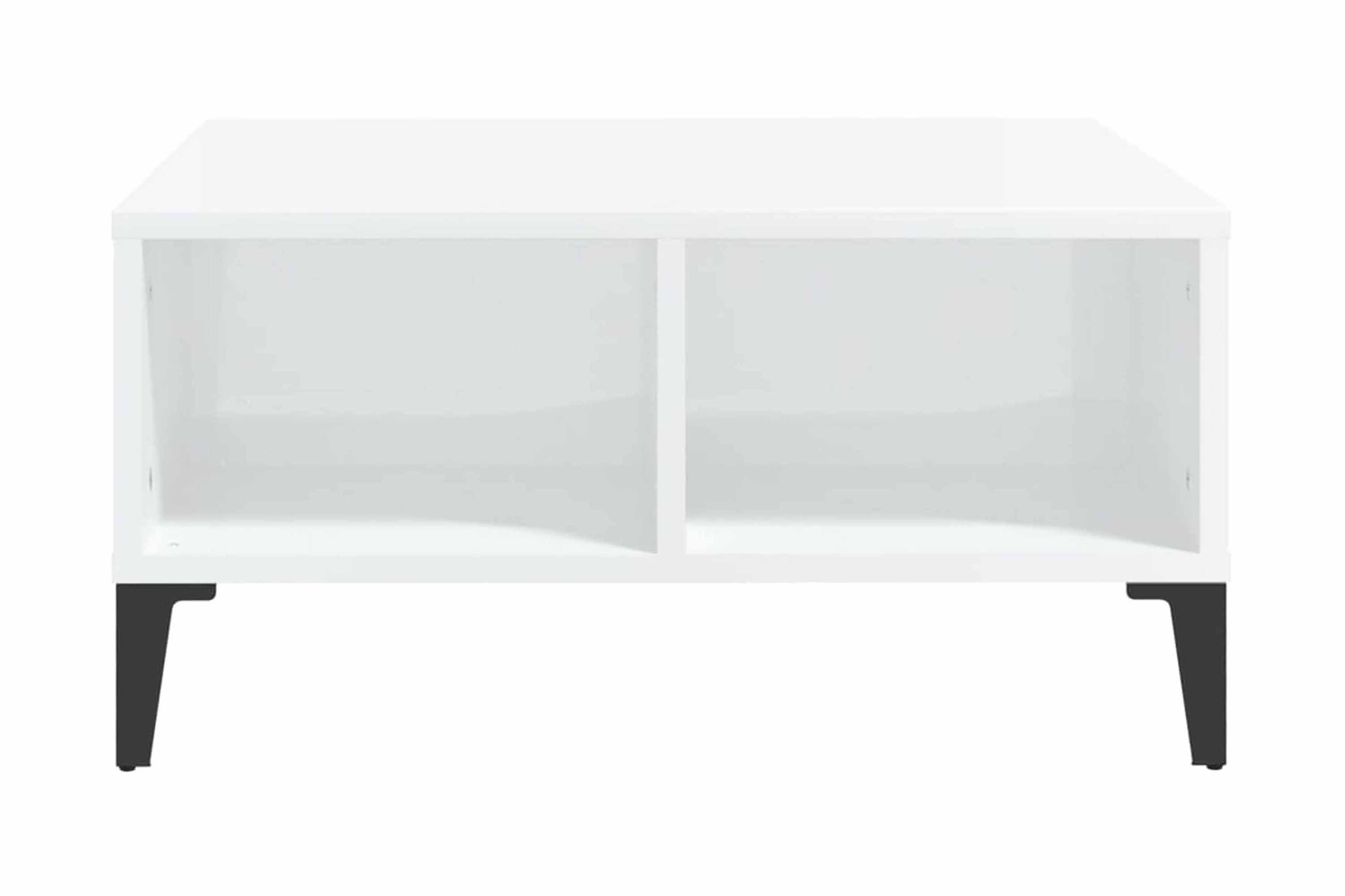 Soffbord vit högglans 60x60x30 cm spånskiva – Vit