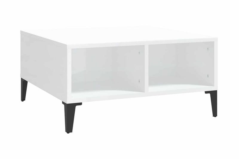 Soffbord vit högglans 60x60x30 cm spånskiva - Vit - Möbler - Bord
