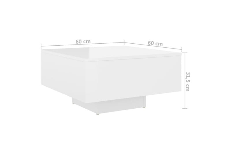 Soffbord vit högglans 60x60x31,5 cm spånskiva - Vit - Soffbord - Bord