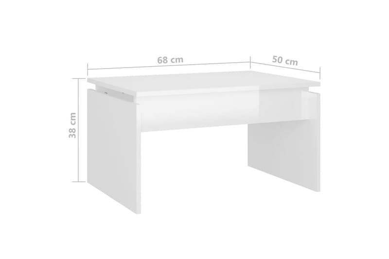 Soffbord vit högglans 68x50x38 cm spånskiva - Vit - Soffbord - Bord