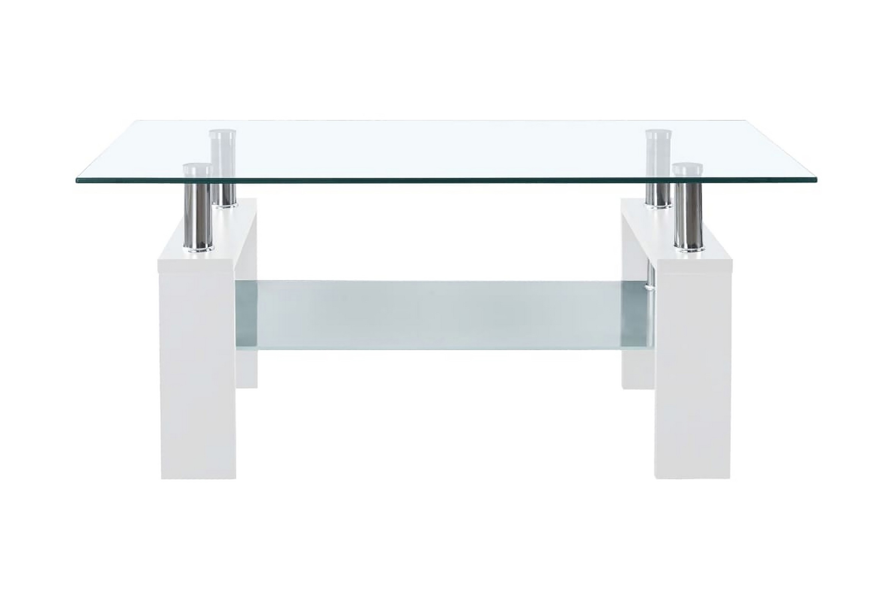 Soffbord vit och transparent 95x55x40 cm härdat glas –