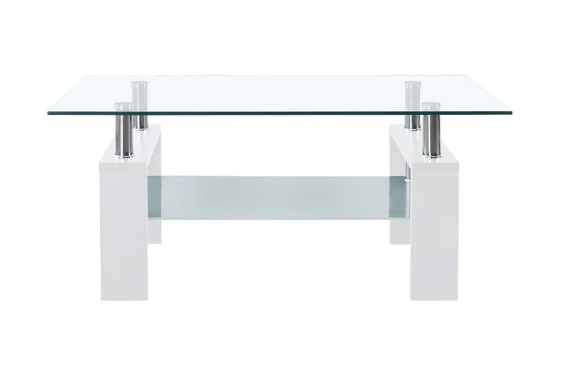 Soffbord vit och transparent 95x55x40 cm härdat glas - Soffbord - Bord