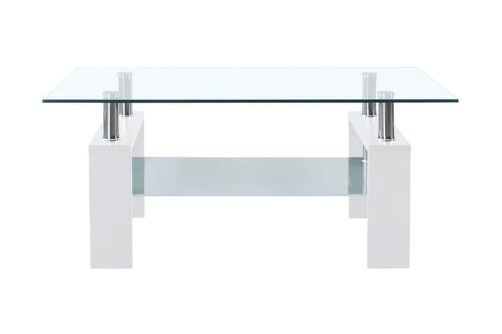 Soffbord vit och transparent 95x55x40 cm härdat glas - Bord - Soffbord
