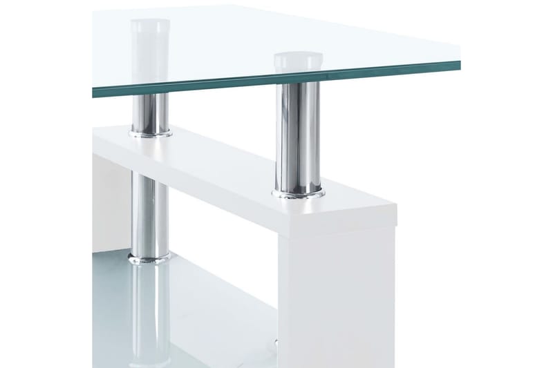 Soffbord vit och transparent 95x55x40 cm härdat glas - Soffbord - Bord