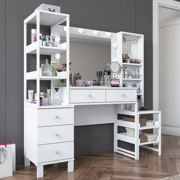 Sondal Sminkbord 145x141,8x40 cm - Vit - Möbler - Bord