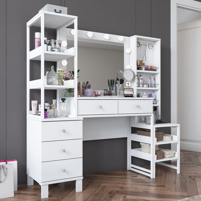 Sondal Sminkbord 145x141,8x40 cm - Vit - Möbler - Bord