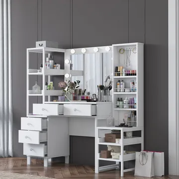 Sondal Sminkbord 145x141,8x40 cm - Vit - Möbler - Bord