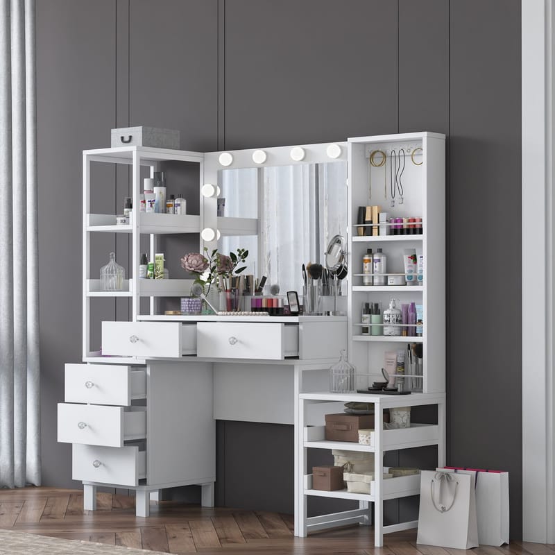 Sondal Sminkbord 145x141,8x40 cm - Vit - Möbler - Bord