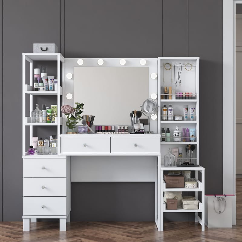 Sondal Sminkbord 145x141,8x40 cm - Vit - Möbler - Bord