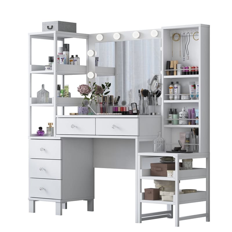 Sondal Sminkbord 145x141,8x40 cm - Vit - Möbler - Bord