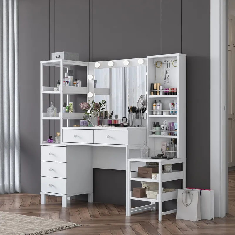 Sondal Sminkbord 145x141,8x40 cm - Vit - Möbler - Bord