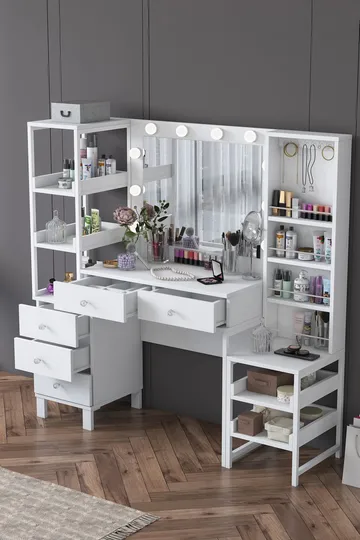Sondal Sminkbord 145x141,8x40 cm - Vit - Möbler - Bord