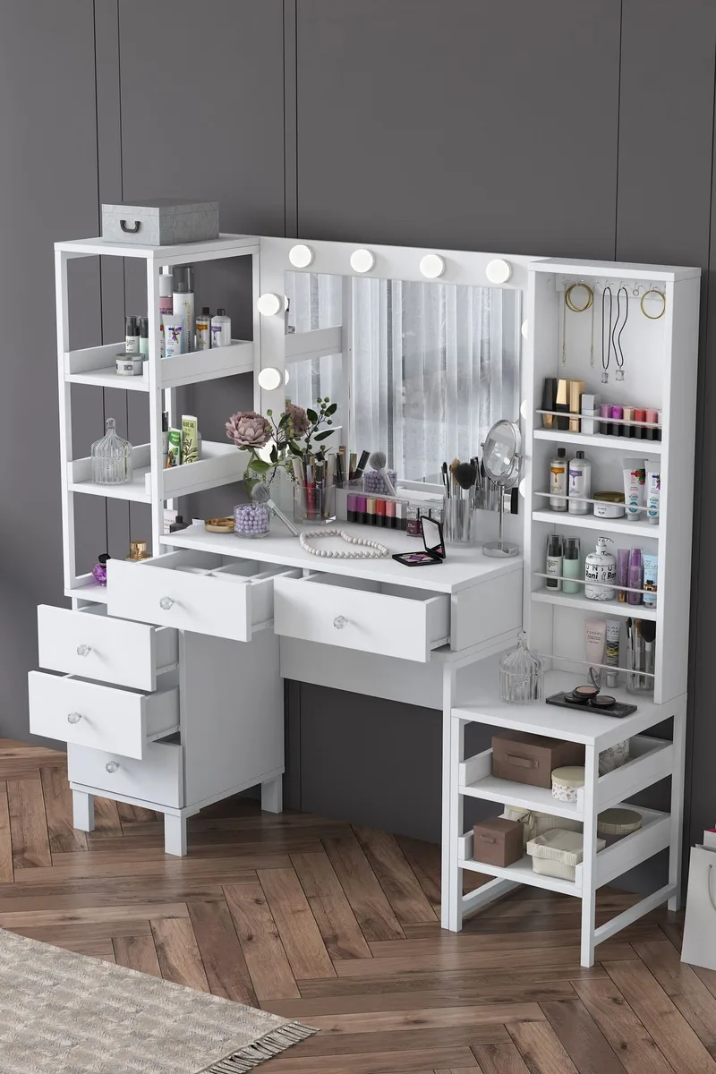 Sondal Sminkbord 145x141,8x40 cm - Vit - Möbler - Bord