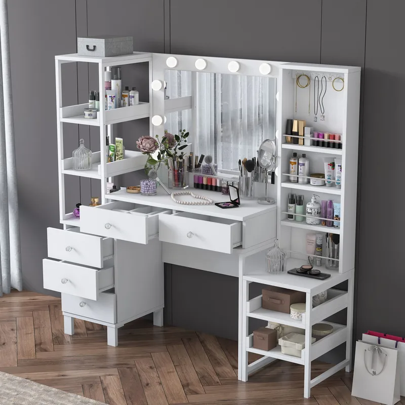 Sondal Sminkbord 145x141,8x40 cm - Vit - Möbler - Bord