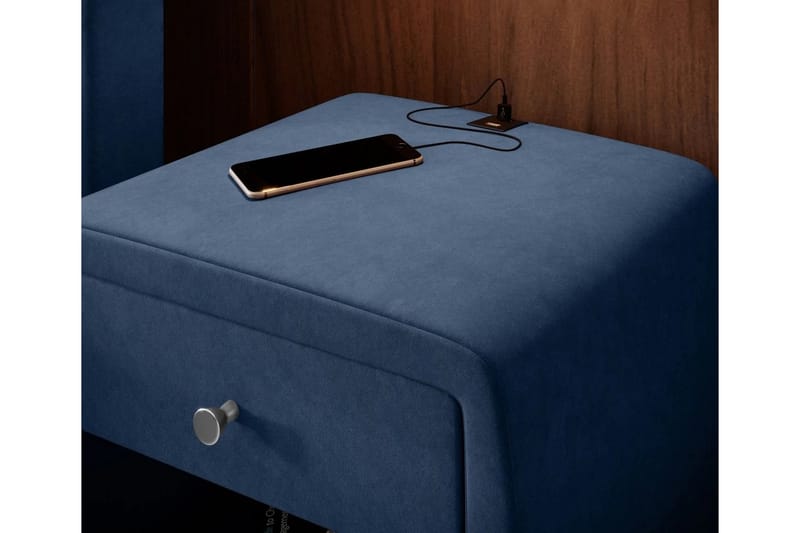 Soren Sängbord 48 cm med Förvaring Låda Blå - Sängbord - Bord