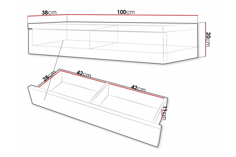 Staffin Sminkbord 100x38 cm - Svart - Möbler - Bord