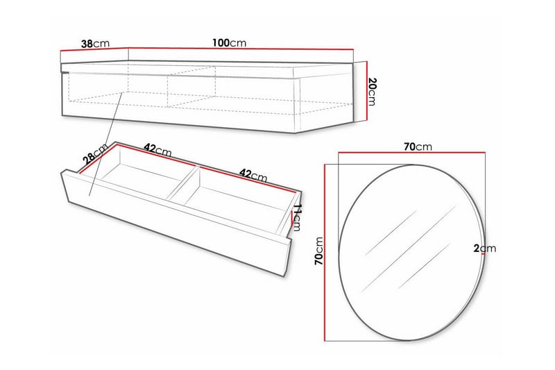 Staffin Sminkbord 100x38 cm Svart - Möbler - Bord