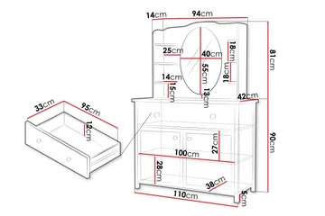 Storys Sminkbord 110x42 cm - Vit - Möbler - Bord