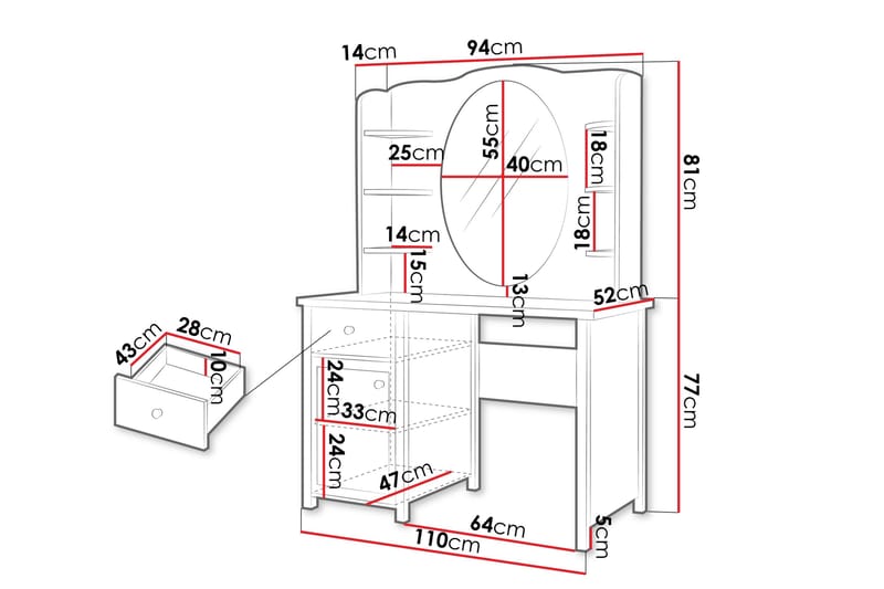 Storys Sminkbord 110x52 cm - Vit - Möbler - Bord